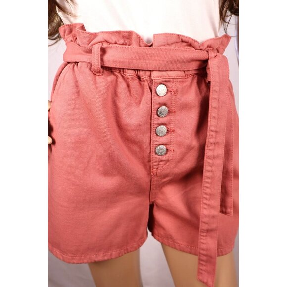 LOFT by High-Rise Paper bag‎ Waist Shorts with Belt & Button Fly Size XS - Picture 2 of 8